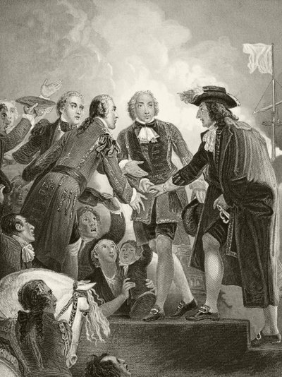 Guillermo III de Orange desembarcando en Brixham con su ejército holandés el 5 de noviembre de 1688, de 